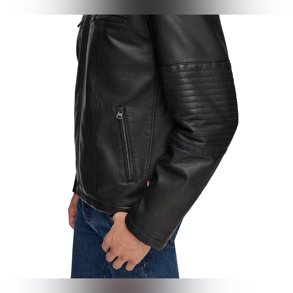 Levi's Men's Faux-Leather Hooded Zip Jacket - Picture 4 of 10